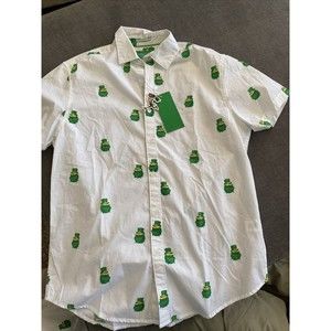 Denim & Flower St. Patrick's Day Shirt Size M Green/White Pot of Gold